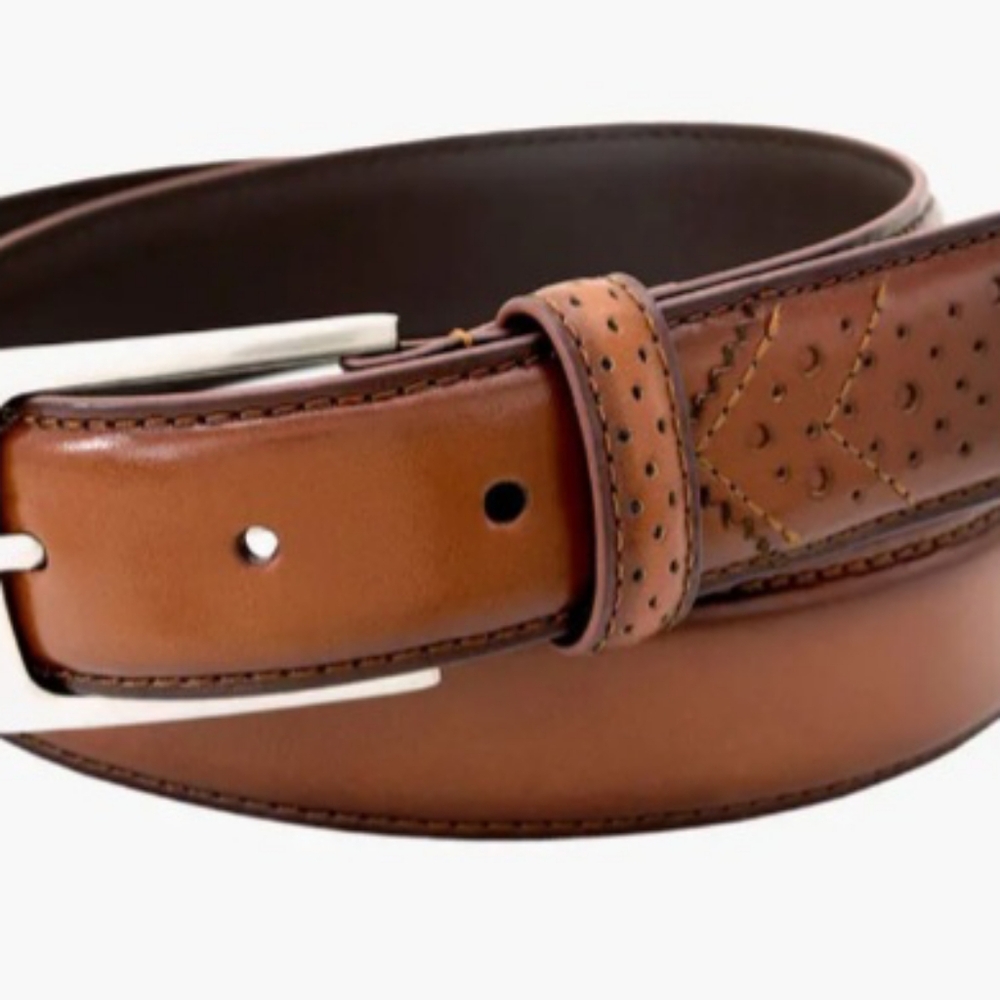Castelano Genuine Leather Wingtip Belt by Florsheim size 36